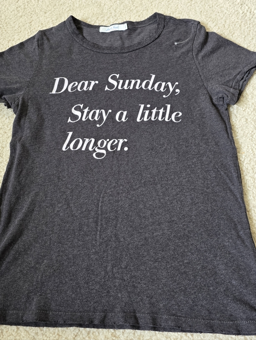 Junk Food Los Angeles Dear Sunday Graphic Tee - Dark Gray Womens Size Small